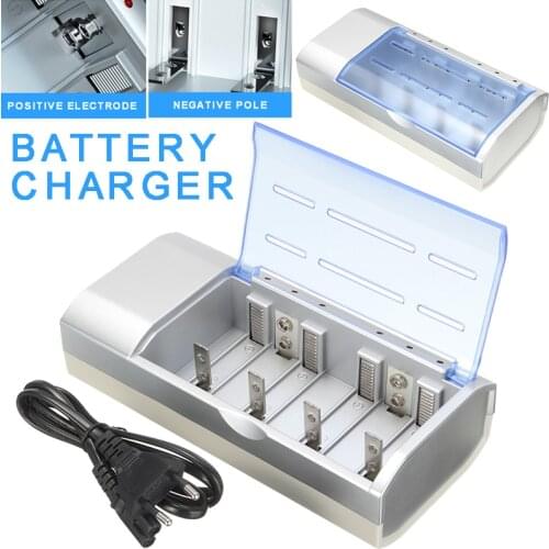 Newest AC 100-240V Battery Charger Suitable for AA AAA C D 9V Ni-MH Ni-CD Rechargeable Batteries Charging Adapter