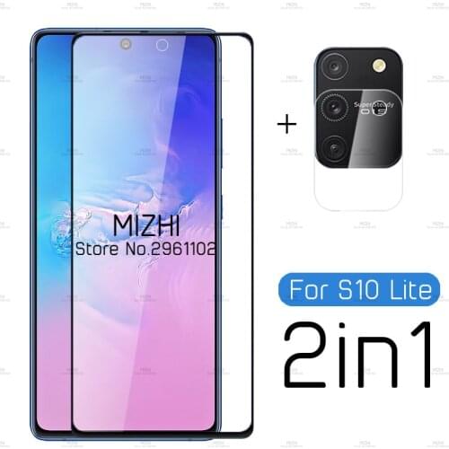 2in1 protective glass for samsung s10 lite camera screen protector on sumung s10 lite s 10 light s10lite safety armor glass film