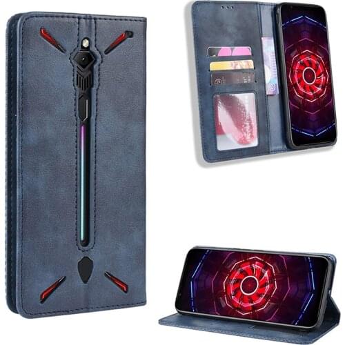 Phone Protective Case for Nubia Red Magic 3 Phone Slim Leather Phone Holder Flip Magnetic Cover with Card Slot
