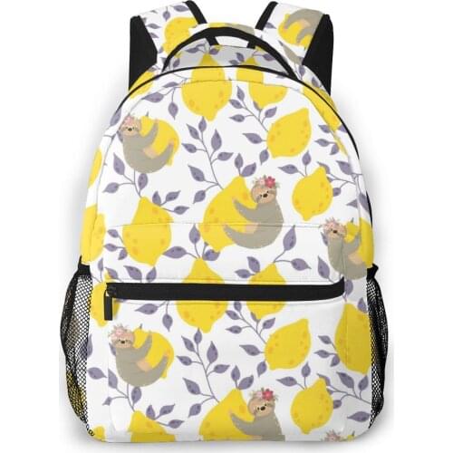 2021 Travel Backpacks Cute Oranges Lemons And Leaves Colors Girl Backpack For Women Large Capacity School Bag For Teenage