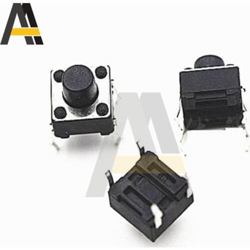 100pcs/lot Four feet normally open Light touch switch 6*6*6mm patch button Normally closed switch Micro touch switch