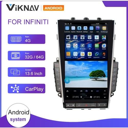 Car radio for infiniti q50 q50l q60 q60s 2012 2013 2014 2015 2016 2017 2018 2019 2020 2021 RHD LHD android auto head unit