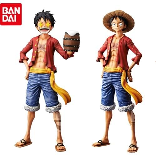 Bandai Ros One Piece Anime Figure Straw Hat Star Eye Monkey D. Luffy Pvc Action Figure Collections Model Toys Birthday Gifts