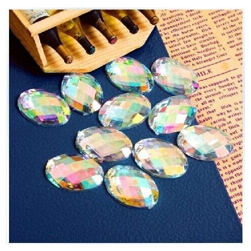 Free shipping 300pcs/pack 13*18mm loose Rhinestone AB color flatback with 2 holes sewed wedding decoration