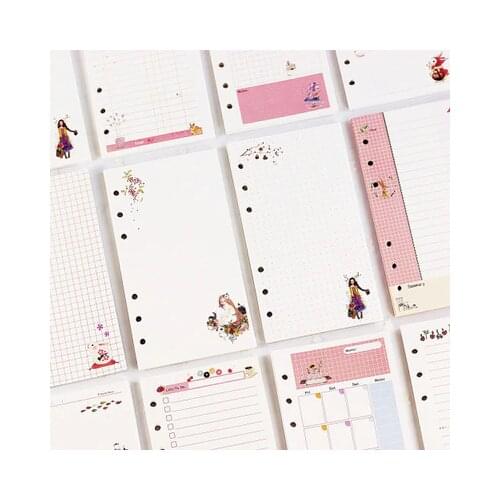 Colorful Cartoon 6 Ring Binder Notebook Paper A5 A6 Planner Refill Blank/Grid/Dotted Notebook