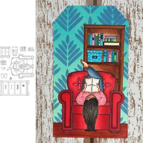 Long-haired Woman Lying On The Sofa Cabinets Books Transparent Clear Stamps For DIY Scrapbooking Paper Cards Crafts New 2020