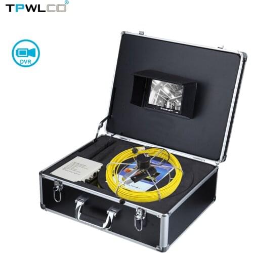 7 inch LCD Pipeline Endoscope Inspection Camera 20M Cable 23mm Industrial Pipe Sewer Drain Wall Video Plumbing System With DVR