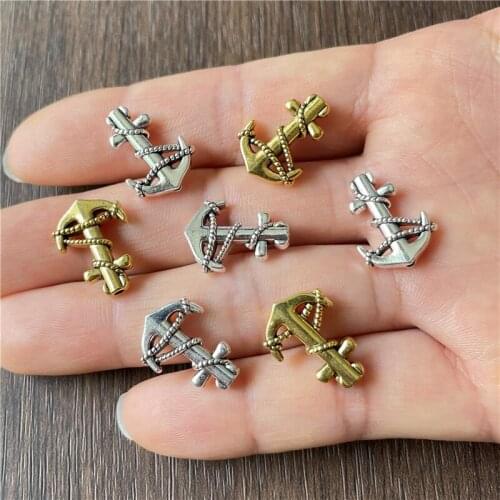 JUNKANG 15pcs Popular European and American Perforated Anchor Accessories DIY Handmade Bracelets Necklaces Jewelry Accessories