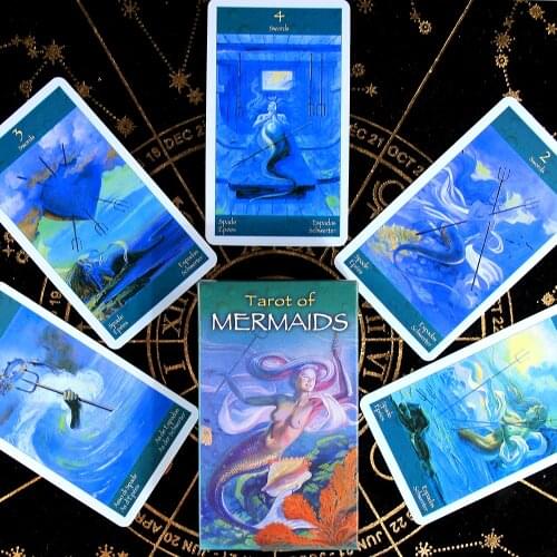 Tarot of Mermaids Cards Deck PRISMA VISIONS TAROTCard Game 78 Cards with Guidebook Divination English and Spanish Edition Toy