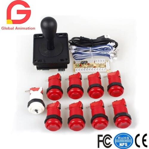 Classic Arcade DIY Parts Happ Style 2Pin Sticker+1 Player Start Button+8x Happ type Standard Push Buttoutton With Micro Switch