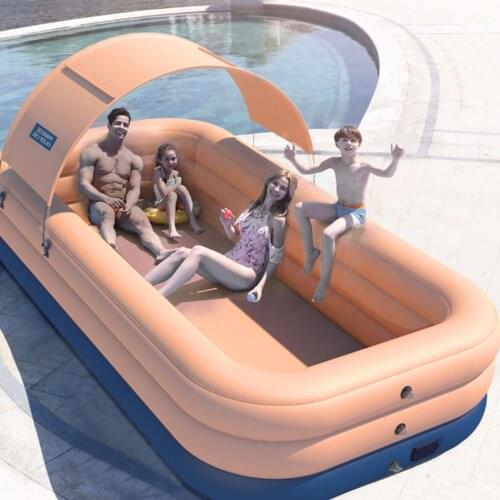 2.6M Inflatable Swimming Pool Outdoor Hot Tubs Family Kids Adult Garden Yard Water Floating Bathtub Baby Ocean Ball Sand Pool