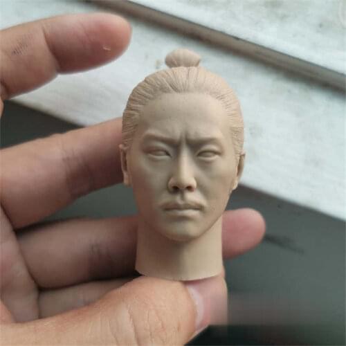 Unpainted 1/6 Scale Japanese Warring States Series Ancient Soldiers Head Sculpt Model For Action Figure Doll Soldier Accessories