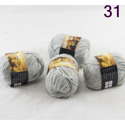 New Sale 4 SkeinsX50g Womens Knit Scarves Shawls Rainbows 100% Wool Chunky Yarn 831 SilverGray