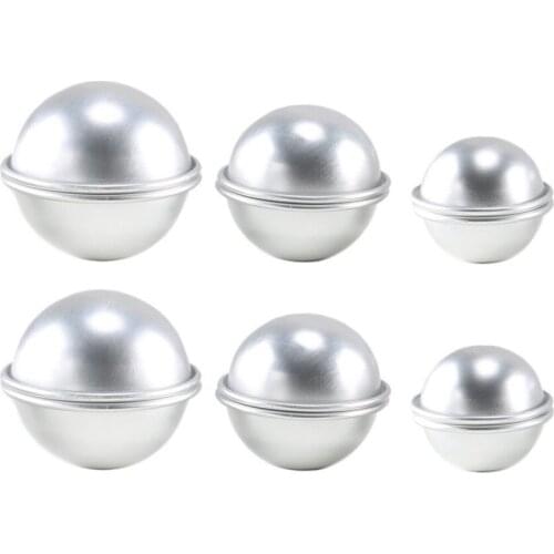Newly 6Pcs DIY Bath Bomb Mold Sphere Round Ball Molds Tool Supplies
