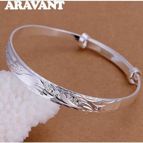 925 Silver Adjustable Bracelet&Bangle For Women Fashion Jewelry Gifts