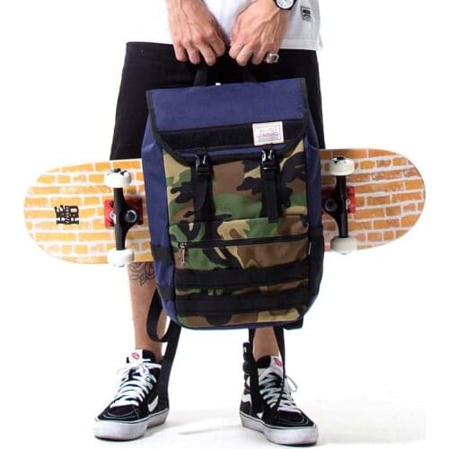 Double Rocker Skateboard Backpack Oxford Big Fishboard Bag Adjustable Strap Storage Bags Skating Accessories Longboard Backpack