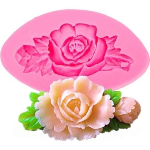 3D Rose Flower Cake Silicone Mold Fondant Cake Decorating Chocolate Candy Molds Resin Clay Soap Mould Kitchen Baking Cake Tools