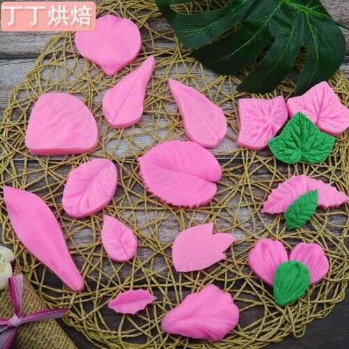 Flower Leaf Silicone Cake Mold Press For Fondant Cupcake Chocolate Baking Decoration Tool Leaves Mold DIY Clay Handmold