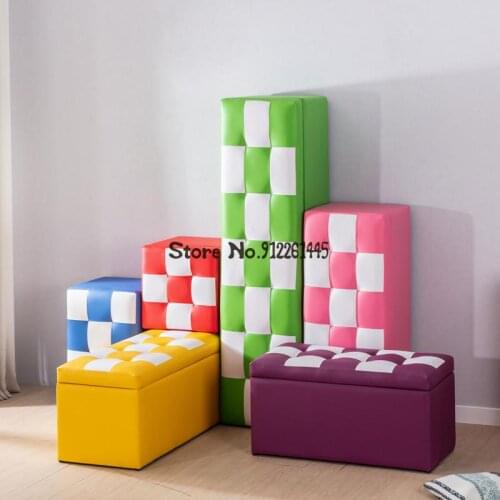 Clothing store sofa Stool Bench storage fitting room stool rest stool shoe store shoe change Stool Bench bench leather pier