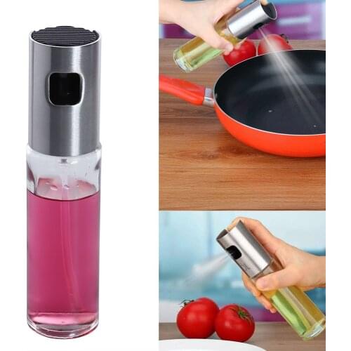 Stainless Steel Glass Oil Pump Spray Fine Bottle Olive Pump Spraying Pot Jar BBQ Cookware Kit Kitchen Cooking Tools