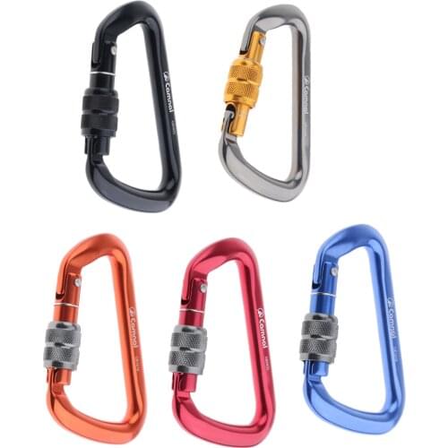 5pcs 28KN Heavy Duty D-Shape Aluminum Rock Climbing Hiking Screw Lock Carabiner