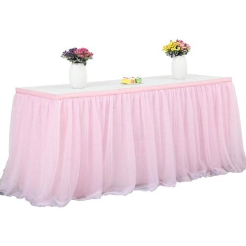183 x 77 cm Wedding Party Tutu Tulle Table Skirt Tableware Cloth Baby Shower Party Home Decor Table Skirting Birthday Party
