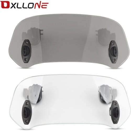 UNIVERSAL MOTORCYCLE RISEN ADJUSTABLE WIND SCREEN WINDSHIELD SPOILERAIR CLIP ON WINDSCREEN DEFLECTOR FOR HONDA NC750X MT NM4