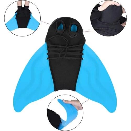 Girls Mermaid Tail Monofin Fin with Goggle One-piece Flipper Swim Fins Flexible Shoe Diving Feet Tail Swimming For Kids
