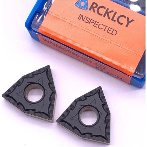 10pcs RCKLCY WNMG080404 CQ FT4225 Machining steel Carbide Inserts Cutter CNC Lathe Turning Tools For Metal External TM Insert