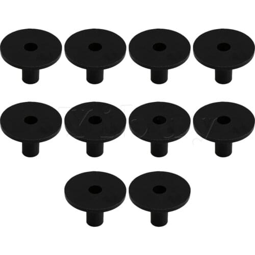 Yibuy 3.8x2.6cm Black Plastic Long Cymbal Sleeves with Flange Base for Drum Set Pack of 10