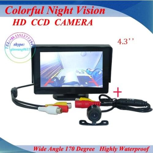 New 2 in 1, 4.3" TFT LCD Car Mirror Monitors Sunvisor+Rear View Camera Reverse Backup Parking Assistance