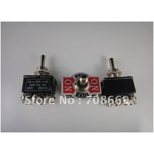 10PCS 6-Pin Toggle DPDT ON-OFF-ON Momentary Switch 15A 250V