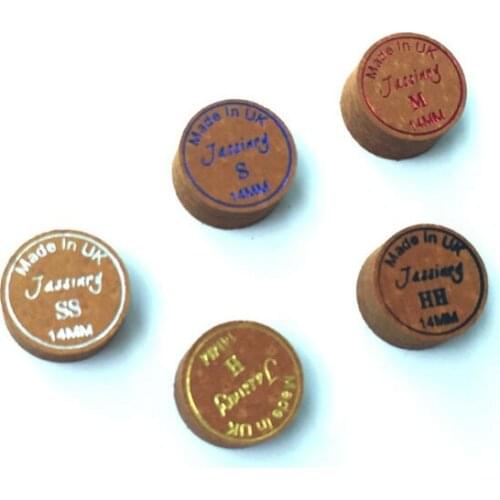 10pcs/lot Jassinry Billiard cue tips 8layers pigskin Brown Pool cue tips 14mm tips like G2 SS/S/M/H/HH 5 hardness High Quality