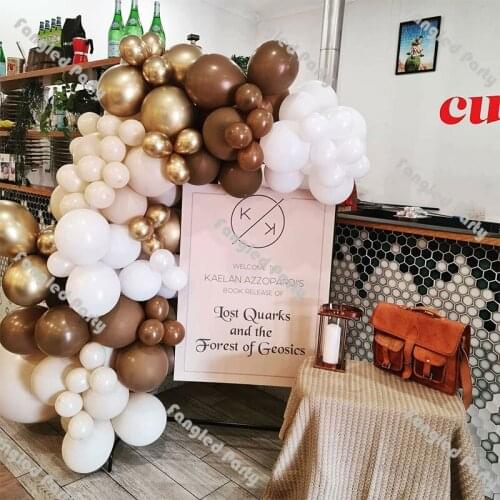 101pcs Coffee Matte White Natural Sand Chrome Gold Balloon Garland Arch Kit Birthday Party Gender Reveal Baby Shower Decorations