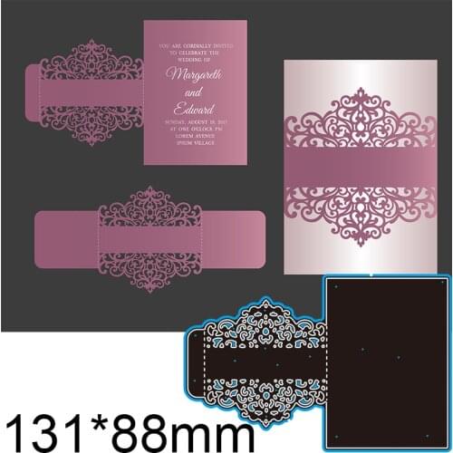 131*88mm Flower Invitation Card New Cutting Dies Scrapbook Decoration Embossing Paper Craft Album Card Punch Knife Mold