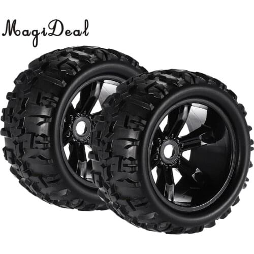 MagiDeal 2Pcs Rubber 1/8 Climbing RC Car Truck Wheels Tires 8477 for HSP Louise TRAXXAS HPI E-MAXX Savage Flux ZD Racing Parts