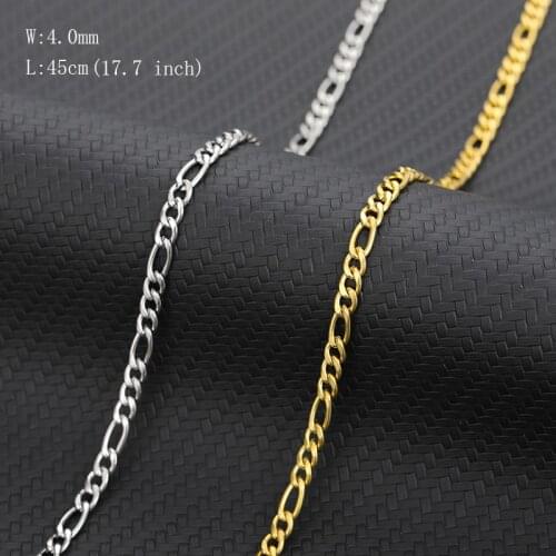 2020 Fashion 1.0 NK Classic Figaro Chain Necklace For Women Men Gold Stainless Steel Choker Necklace Punk Jewelry Collar Chains