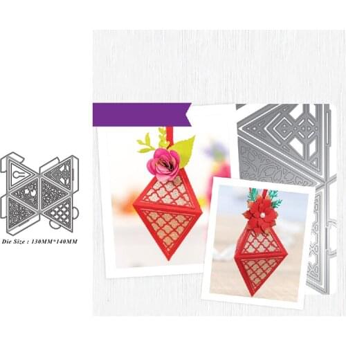 2021 New Rhombus Diamond Box Cutting Dies DIY Mold Paper Metal Craft Dies for Card Making Cut Dies Embossing Molds