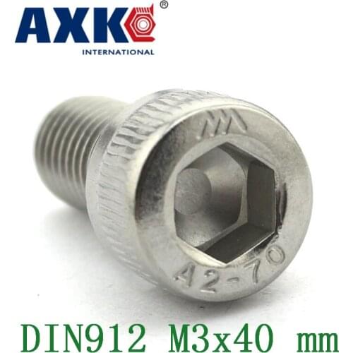 2021 Parafuso Free Shipping 100pcs/lot Metric Thread Din912 M3x40 Mm M3*40 304 Stainless Steel Hex Socket Head Cap Screw Bolts