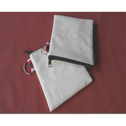 300pcs/lot cotton canvas blank zero wallet square zipper bag cosmetic small bag