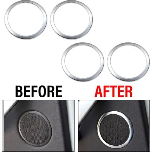 4x Car Interior Sound Speaker Trim Ring Cover Door Stereo Speaker Sound Covers Sticker Fit For BMW 3 Series GT F30 F34 2013-2018