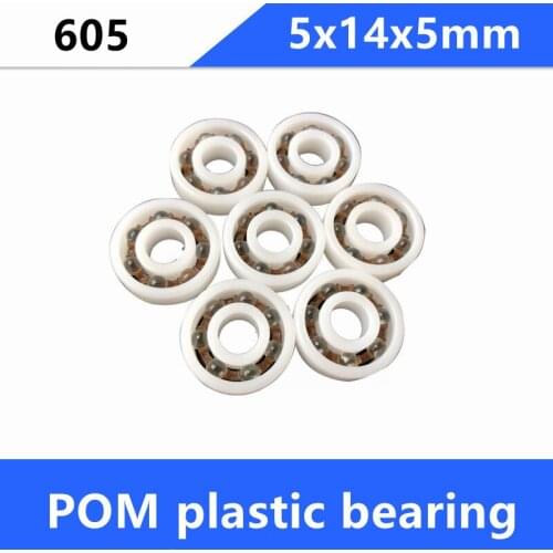 50pcs 605 POM plastic bearing 5x14x5mm deep groove ball bearings with Glass balls Nylon Cage 5*14*5 mm