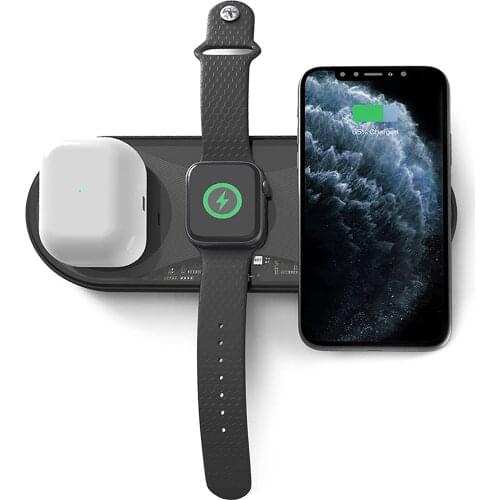 3 in 1 Wireless Charger Station for iphone watch, AirPods, Apple Watch Series SE 6~2, 15W Wireless Charger for iPhone 8~12 XS XR