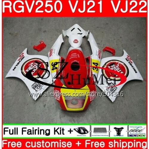 Bodys For SUZUKI VJ21 RGV250 88 89 90 91 92 93 101NO.0 RGV-250 VJ22 RGV 250 1988 1989 1990 1991 1992 1993 Fairings Lucky Strike