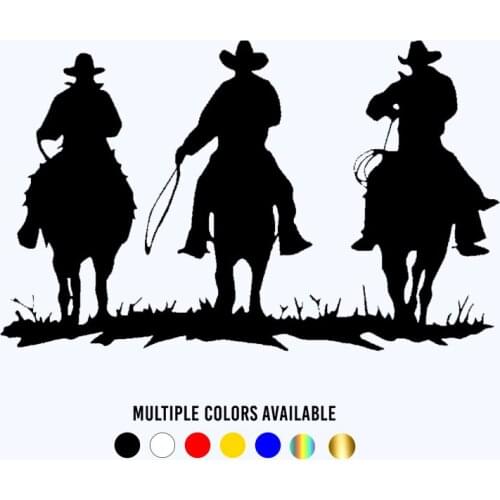 CK20894# Cowboys on Horses Die-Cut Vinyl Decal Car Sticker Waterproof Auto Decors on Bumper Window Laptop