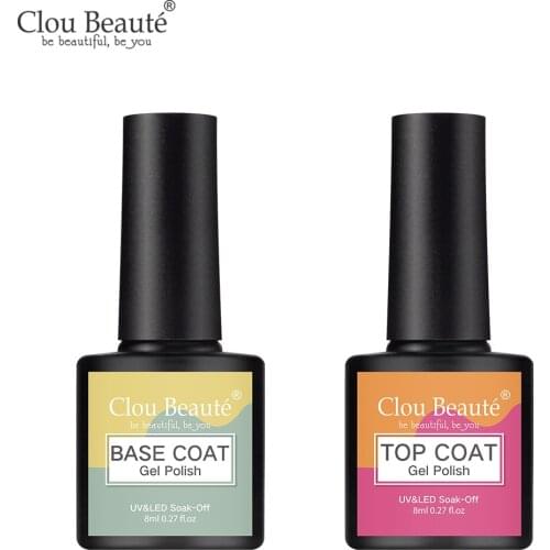 Clou Beaute 8 ML Top Base Coat Gel Polish 130 Colors UV Long Lasting Semi Permanent Nails Art Gel Nail Polish Lakiery Hybrydowe