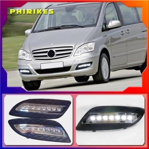 2Pcs For Mercedes Benz viano 2011 2012 2013 2014 12V Daytime Car Light Car LED DRL Fog Lamp Decoration Running Light