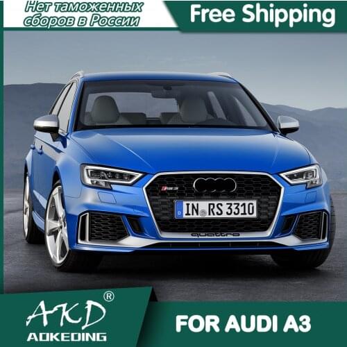For Car AUDI A3 Headlights 2017-2020 DRL Day Running Light LED Bi Xenon Bulb Fog Lights Car Accessory A3 Upgrade S3 Head Lamp