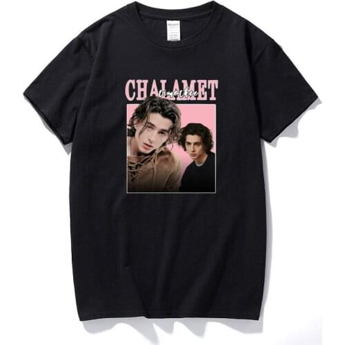 Timothee Chalamet Vintage Graphic T shirts Men New Arrival 2021 Harajuku Streetwear Hip Hop Tshirts 100% Cotton T-shirt EU Size