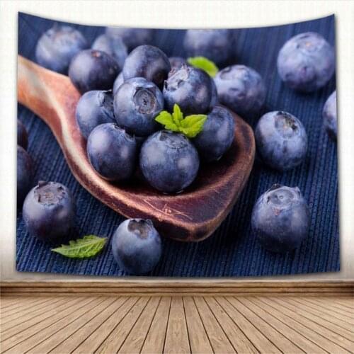 Custom Blueberry Tapestry Colorful Psychedelic Decorative Carpet Wall Fabric For Living Room Bedroom Tapestries Accessories